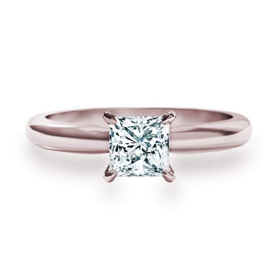 Verlobungsring mit Diamant im Prinzessschliff, Bild vergrößern 1