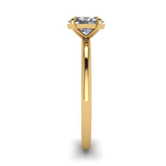 Klassischer ovaler Diamant-Solitärring aus Gelbgold,  Bild vergrößern 3