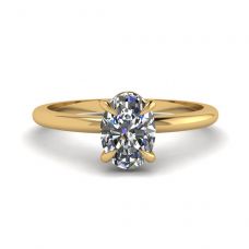 Klassischer ovaler Diamant-Solitärring aus Gelbgold