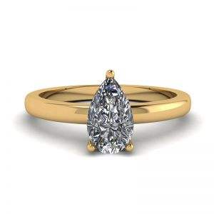 Klassischer Birnen-Diamant-Solitärring aus Gelbgold