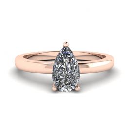 Klassischer Birnen-Diamant-Solitärring aus Roségold