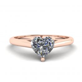 Klassischer Herz-Diamant-Solitärring aus Roségold