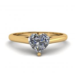 Klassischer Herz-Diamant-Solitärring aus Gelbgold Klassischer Herz-Diamant-Solitärring aus Gelbgold