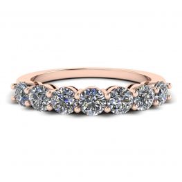 Ewiger Sieben-Stein-Diamantring aus 18 Karat Roségold