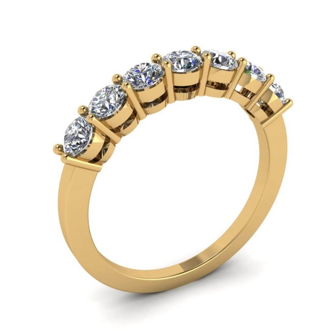 Ewiger Diamantring mit sieben Steinen aus 18 Karat Gelbgold - Foto 3