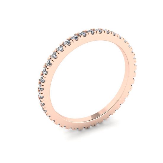 Klassischer, zierlicher Diamant-Eternity-Ring aus 18 Karat Roségold,  Bild vergrößern 4