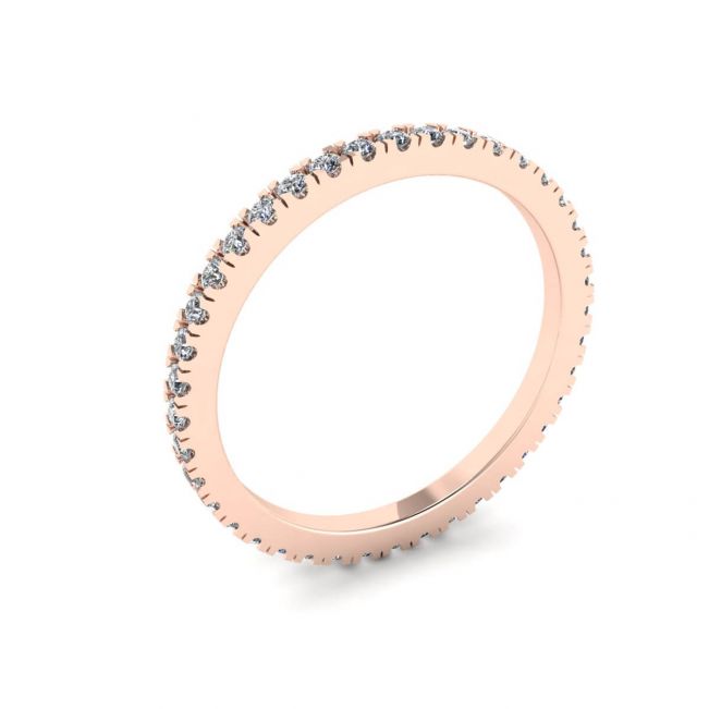 Klassischer, zierlicher Diamant-Eternity-Ring aus 18 Karat Roségold - Foto 3