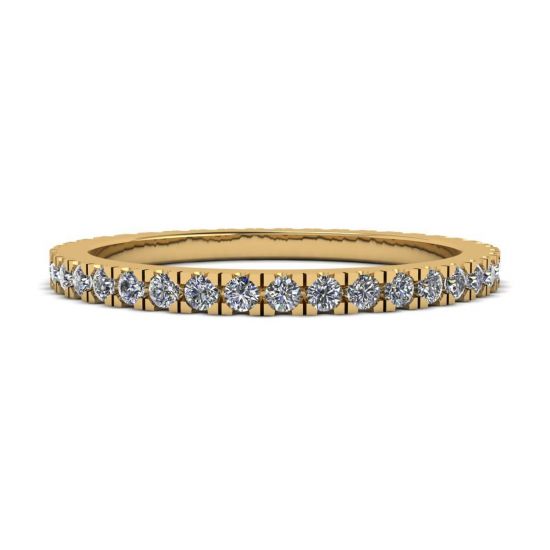 Klassischer, zierlicher Diamant-Eternity-Ring aus 18 Karat Gelbgold, Bild 1