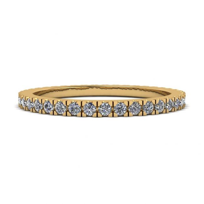 Klassischer, zierlicher Diamant-Eternity-Ring aus 18 Karat Gelbgold