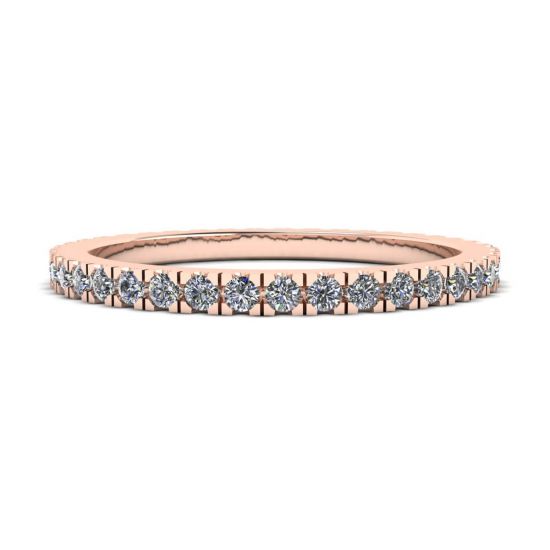 Klassischer, zierlicher Diamant-Eternity-Ring aus 18 Karat Roségold, Bild 1