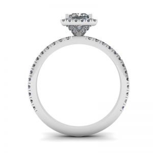 Verlobungsring mit schwebendem Halo-Diamant im Prinzessschliff - Foto 1