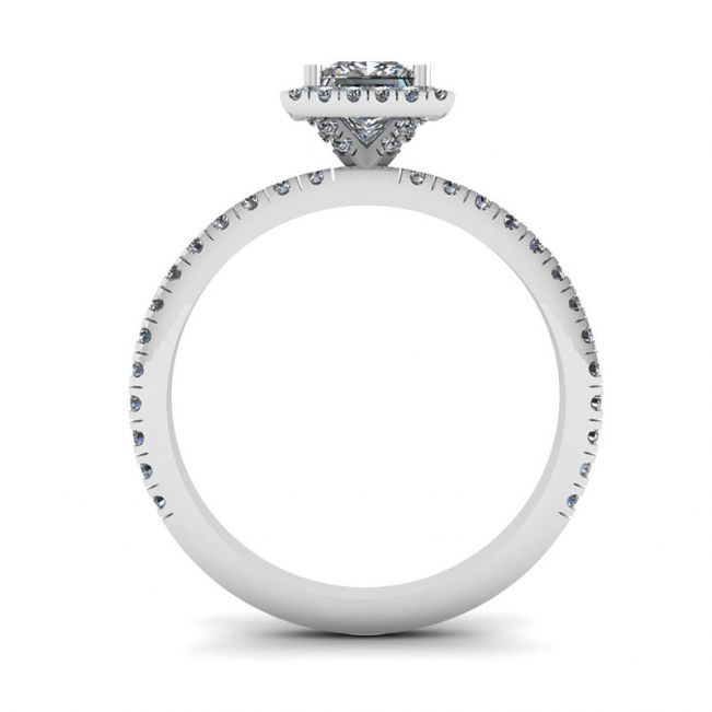 Verlobungsring mit schwebendem Halo-Diamant im Prinzessschliff - Foto 1