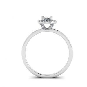 Ovaler Diamant-Halo-Verlobungsring - Foto 1