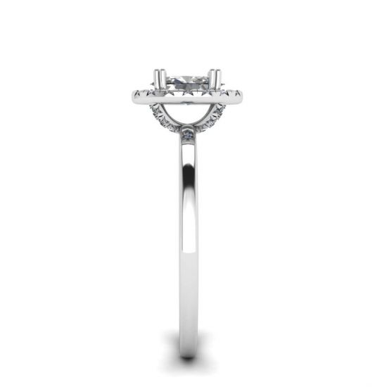 Ovaler Diamant-Halo-Verlobungsring,  Bild vergrößern 3