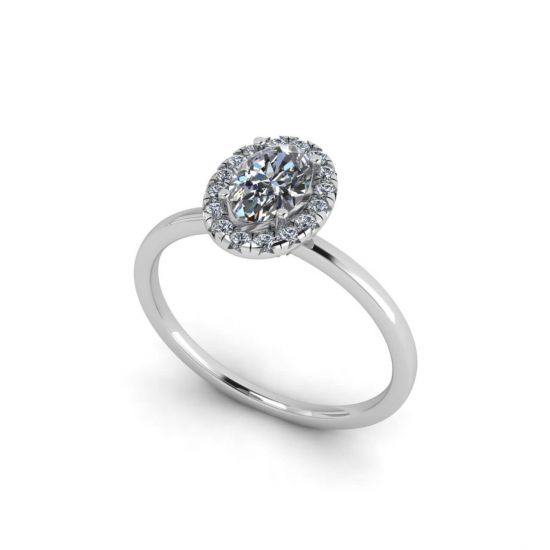 Ovaler Diamant-Halo-Verlobungsring,  Bild vergrößern 4