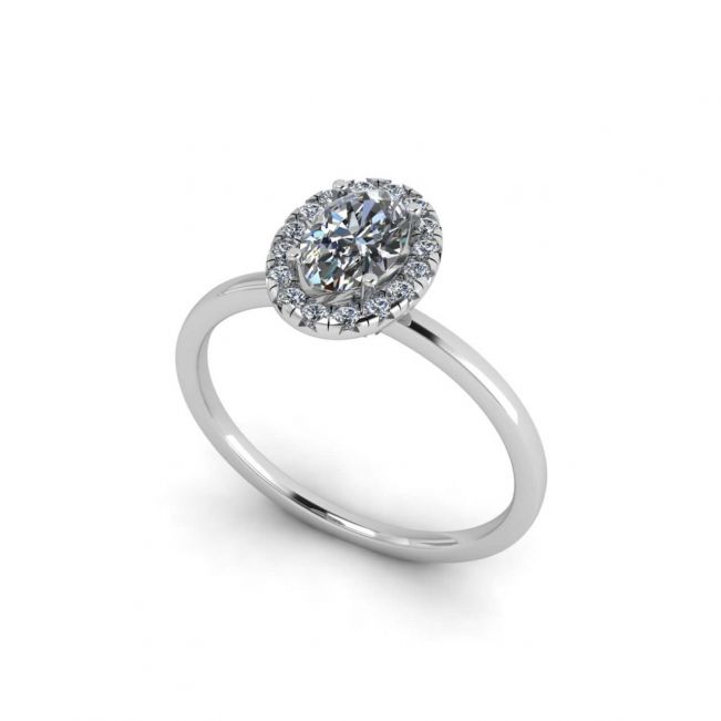 Ovaler Diamant-Halo-Verlobungsring - Foto 3