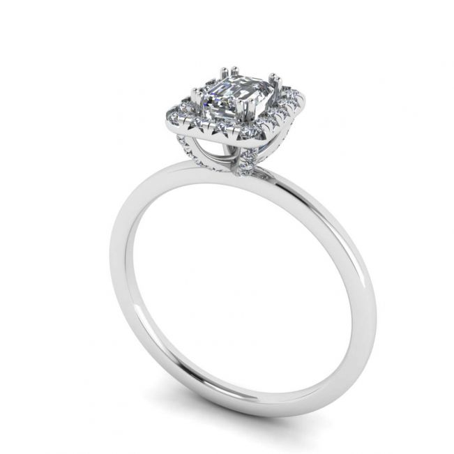 Ovaler Diamant-Halo-Halo-Verlobungsring - Foto 1