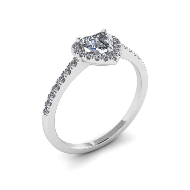 Herz-Diamant-Halo-Halo-Verlobungsring - Foto 3
