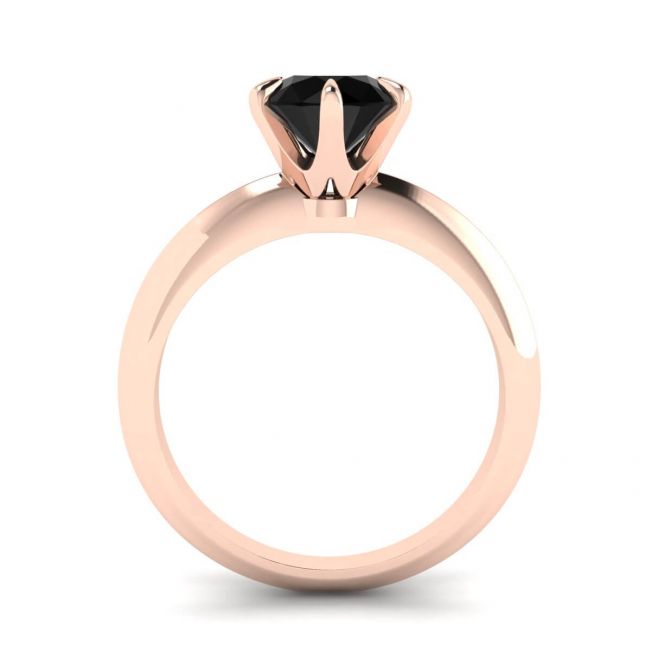 Verlobungsring Roségold 1 Karat Schwarzer Diamant 2980R - Foto 1