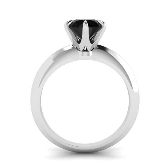 Verlobungsring mit 1 Karat schwarzem Diamant,  Bild vergrößern 2