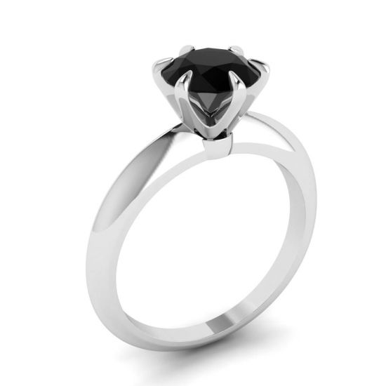 Verlobungsring mit 1 Karat schwarzem Diamant,  Bild vergrößern 4