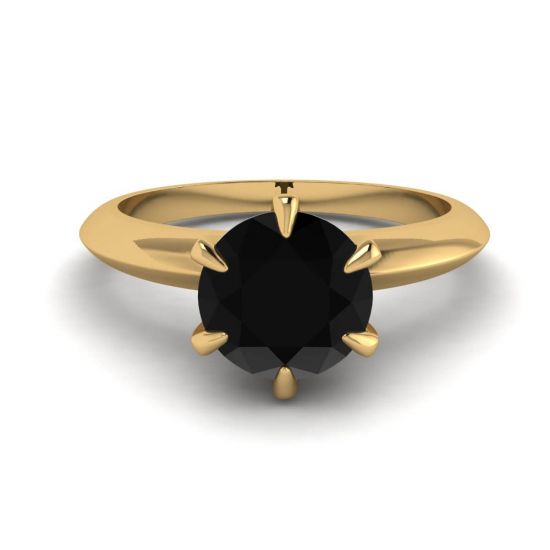 Verlobungsring Gelbgold 1 Karat schwarzer Diamant, Bild 1