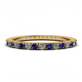 Riviera Pavé-Saphir- und Diamant-Eternity-Ring-Stil aus Gelbgold