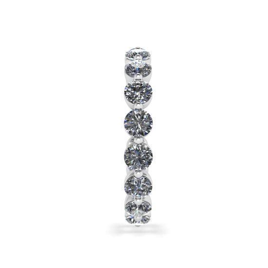3 mm Diamant-Eternity-Ring mit geteilter Krappe, More Image 1