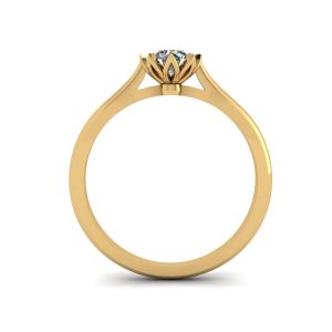 Lotus-Diamant-Verlobungsring aus Gelbgold - Foto 1