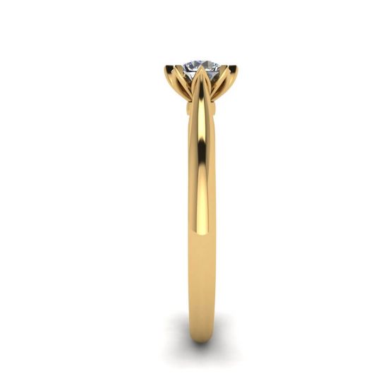 Lotus-Diamant-Verlobungsring aus Gelbgold, More Image 1
