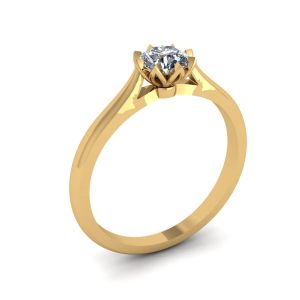 Lotus-Diamant-Verlobungsring aus Gelbgold - Foto 3