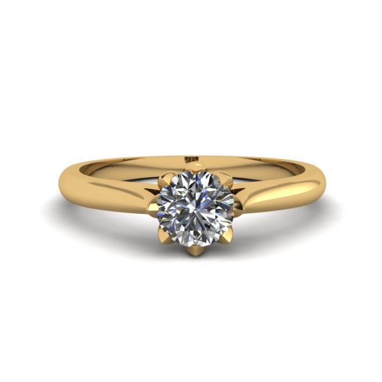 Lotus-Diamant-Verlobungsring aus Gelbgold, Bild 1
