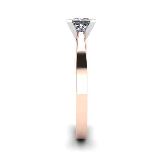 Quadratischer Diamantring aus Weiß- und Roségold, More Image 1