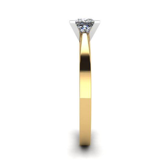 Futuristischer Diamantring im Princess-Schliff aus Gelbgold,  Bild vergrößern 3