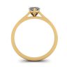 Einfacher flacher Ring mit Herzdiamant aus Gelbgold, Bild 2