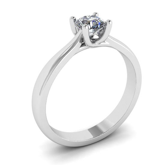 Ring mit gekreuzten Zinken und rundem Diamant,  Bild vergrößern 4