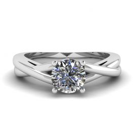 X-Kreuzring mit rundem Diamant