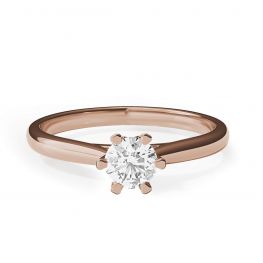 6-Krappen-Verlobungsring mit Kronendiamant aus Roségold 6-Krappen-Verlobungsring mit Kronendiamant aus Roségold