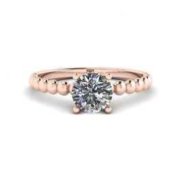 Runder Diamant-Solitär auf Perlenring in Roségold