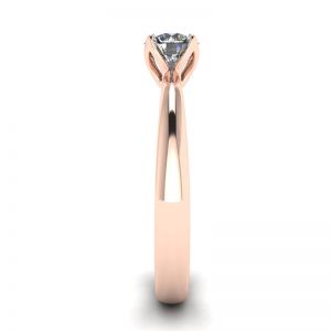 Blütenblatt-Fassungsring mit rundem Diamant aus 18 Karat Roségold - Foto 2