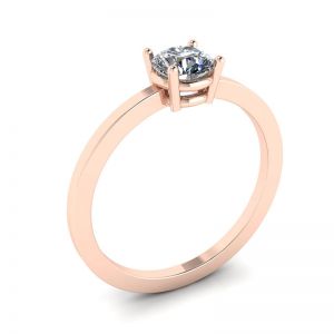 Einfacher Ring aus 18-karätigem Roségold mit rundem Diamant-Solitär - Foto 3