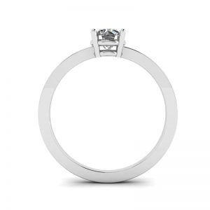 Einfacher Ring aus 18-karätigem Weißgold mit rundem Diamant-Solitär - Foto 1