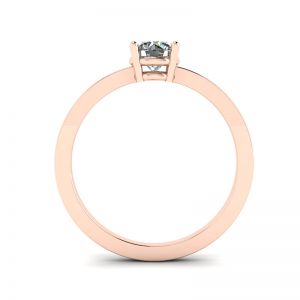 Einfacher Ring aus 18-karätigem Roségold mit rundem Diamant-Solitär - Foto 1