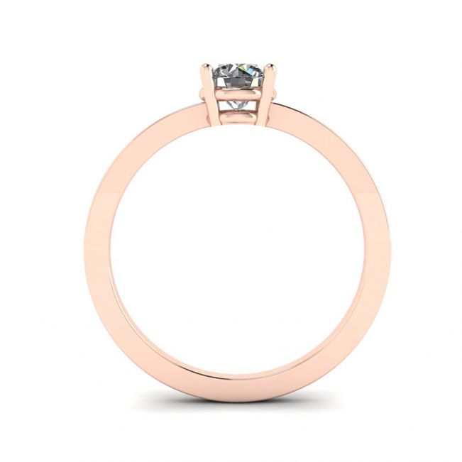 Einfacher Ring aus 18-karätigem Roségold mit rundem Diamant-Solitär - Foto 1