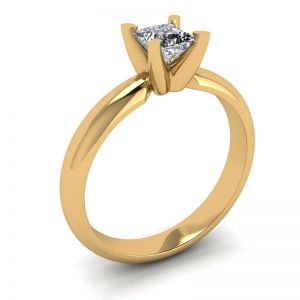 Gelbgoldring mit Diamant im Prinzessschliff - Foto 3