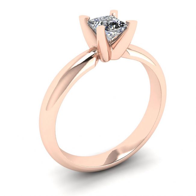 Ring aus Roségold mit Diamant im Prinzessschliff - Foto 3