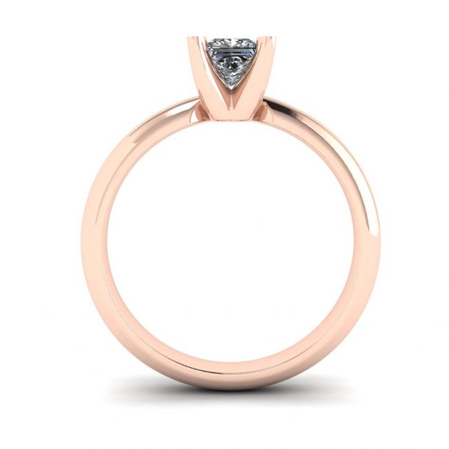 Ring aus Roségold mit Diamant im Prinzessschliff - Foto 1