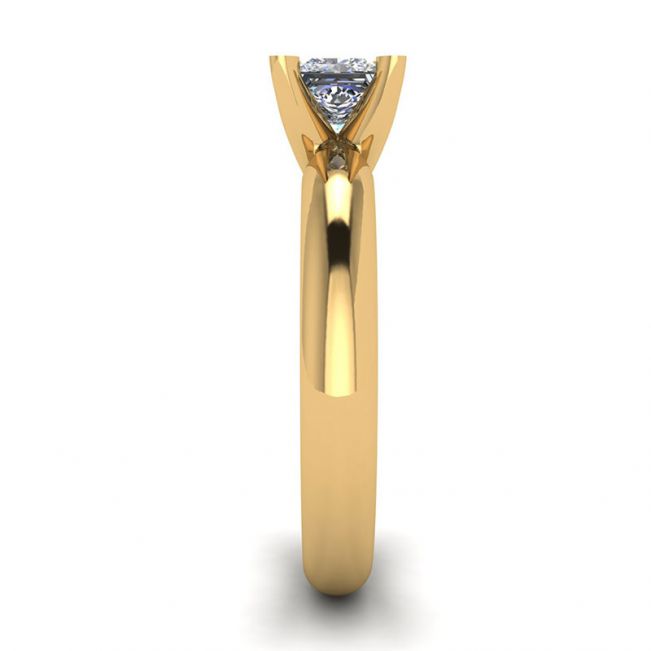 Gelbgoldring mit Diamant im Prinzessschliff - Foto 2