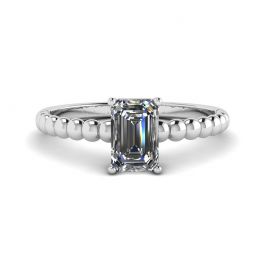 Bärtiger Ring mit Diamant im Smaragdschliff