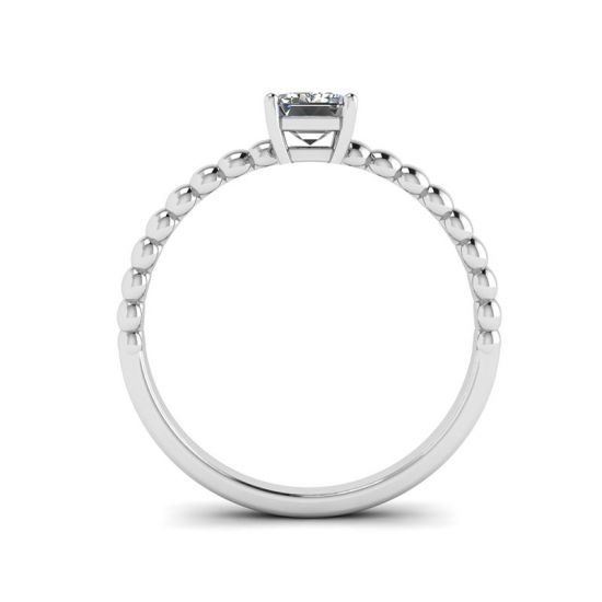 Bärtiger Ring mit Diamant im Smaragdschliff,  Bild vergrößern 2
